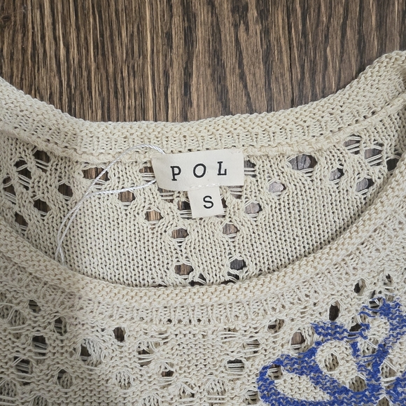 POL Women's Ivory Flower Print Sweater Top - Picture 5 of 8